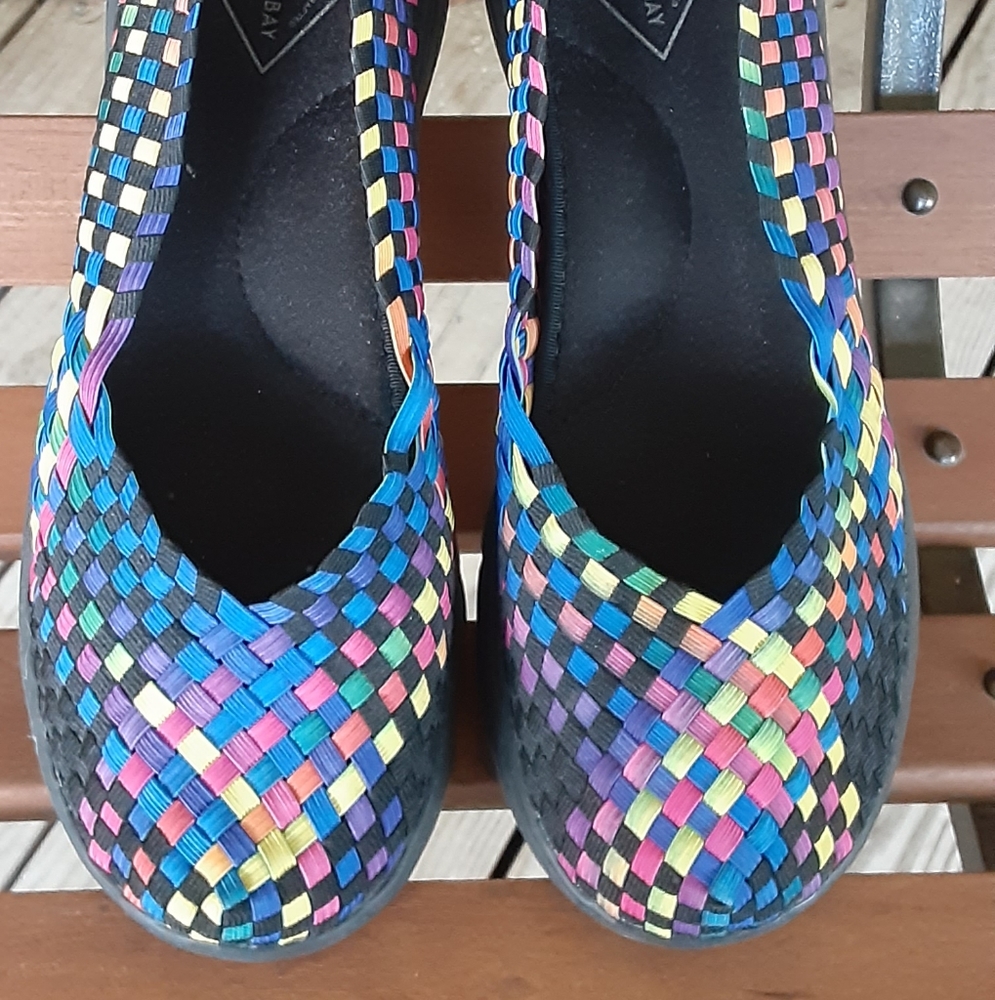 St. John Bay, woven loafers.